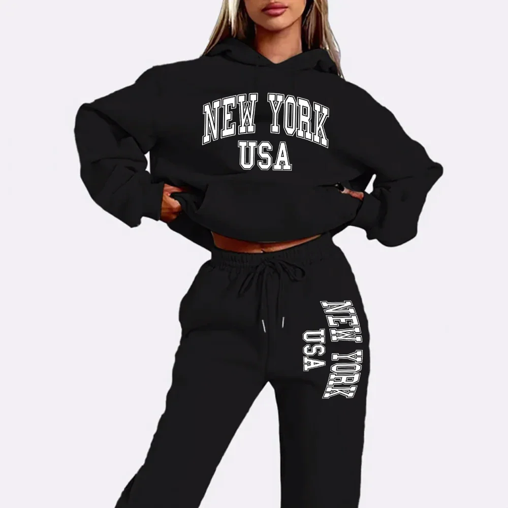 

Осенние и зимние толстовки унисекс с капюшоном и спортивные штаны, высококачественная повседневная спортивная одежда, комплект толстовок с капюшоном