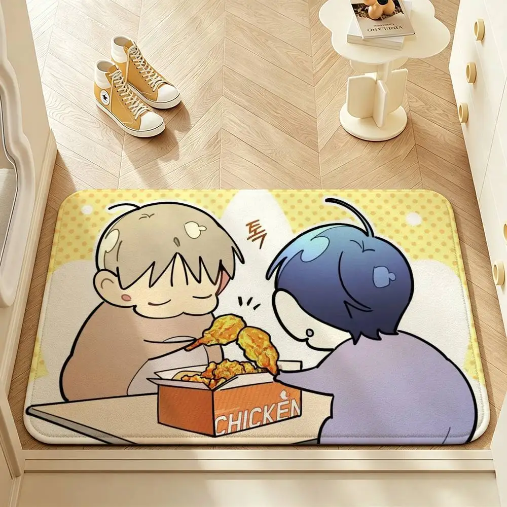 So Cute Funny M-Manhwa One-Room TA Soft Comfortable Short Plush Rug Carpet mat Anti‑Slip Floor Mat Machine Washable Home Decor