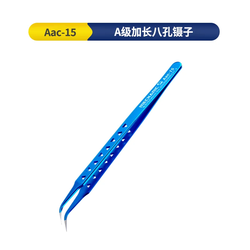 

Mechanic A level Lengthening Tweezers Corrosion Heating Resistant Material Aac-15 Tweezers for Fly Wire Clamping Phone Repair