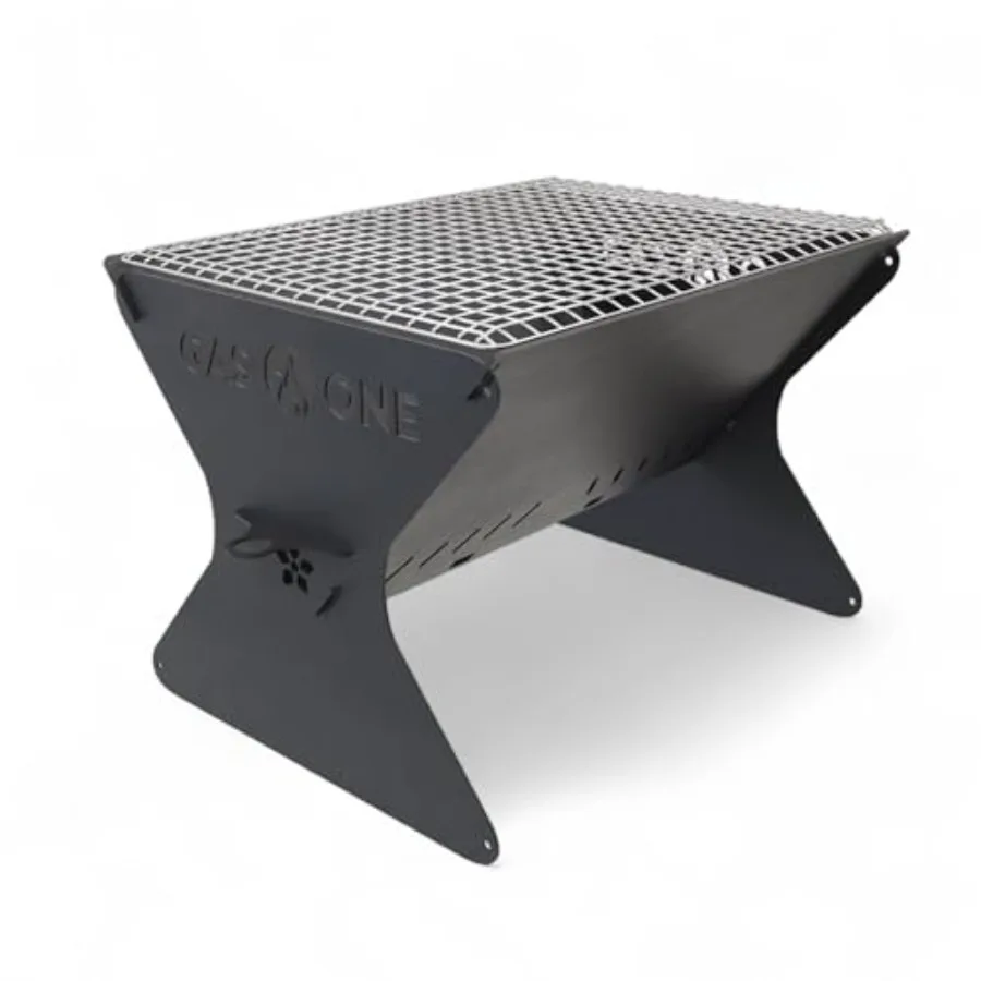 

GasOne 15inch Foldable Portable Charcoal Grill for Outdoor Camping and Backyard Bonfire HeavyDuty Compact Fire Pit with Durable