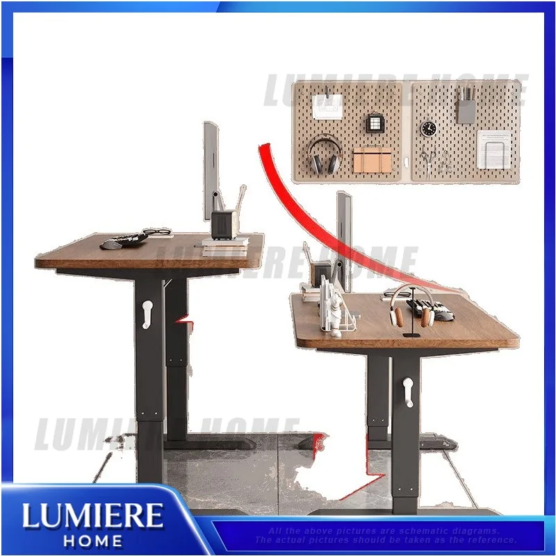 Solid Wood Manual Height Adjustable Computer Desk for Home Office Study Simple Economic Student Writing Table Gaming Desk