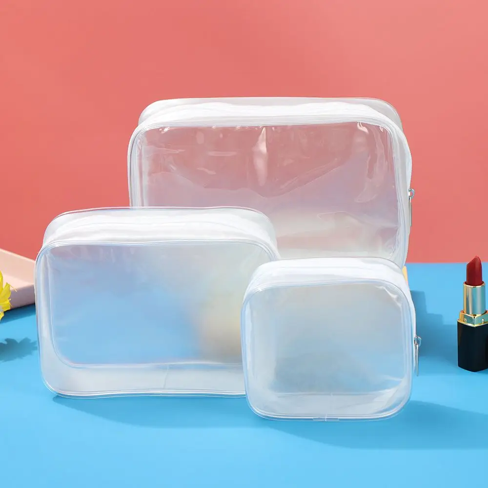 1/4pcs Transparent Beauty Case Wash Bags Travel Organizer Beautician Cosmetic Holder Clear Makeup Cases PVC Bags