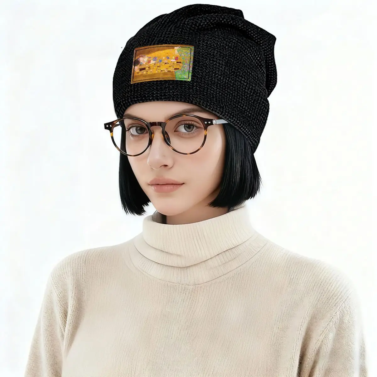 Gustav Klimt The Kiss Abstract Freyas Art Skullies Beanies Hats Warm Autumn Winter Outdoor Cap Fleece-Lined Bonnet Caps