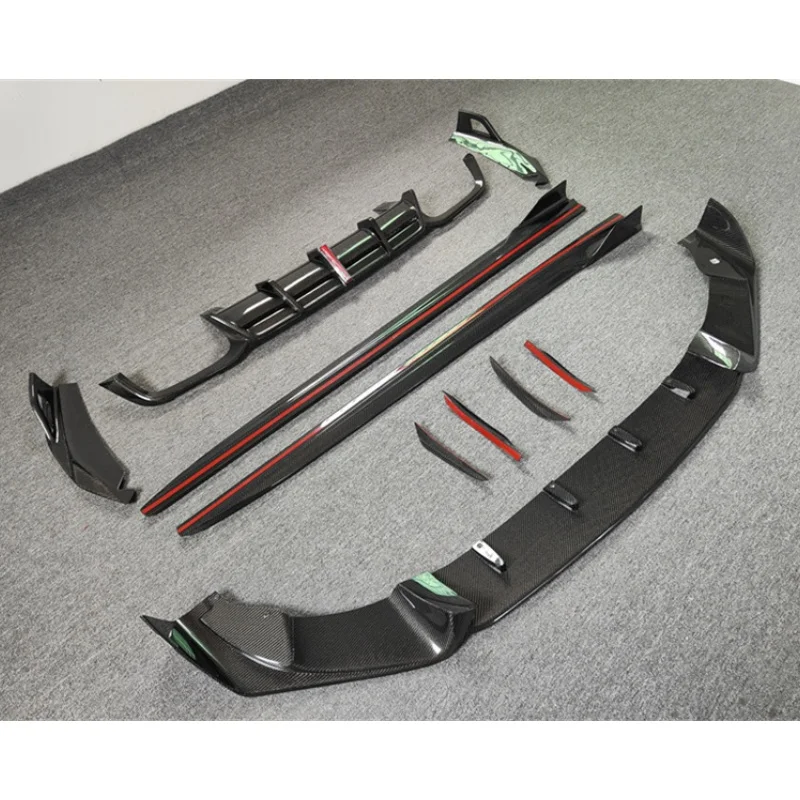 

Suitable for 19-23 BMW X3M X4M F97 F98 modified body kit AE style genuine carbon fiber bumper lip diffuser side skirt spoiler