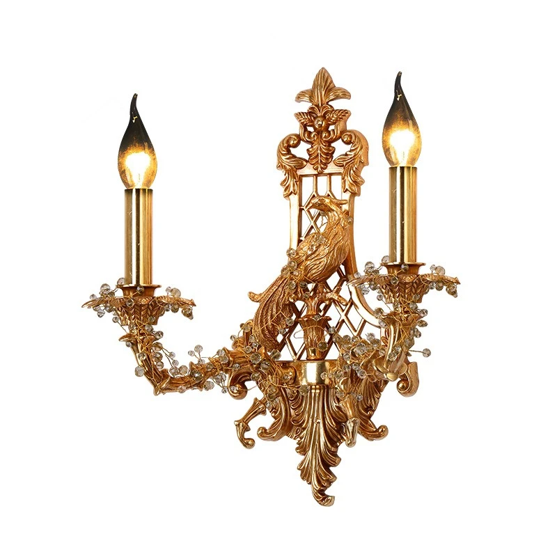 

European-style all-copper wall lamp, living room, study, corridor, aisle, French-style retro villa, luxurious atmosphere