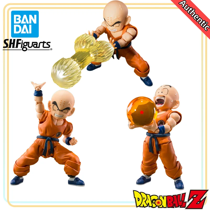 

【100%Authentic】BANDAI SPIRITS Original H=11CM Dragon Ball Z Krillin S.H.Figuarts Son Goku’s Old Friend Action Figure Model To