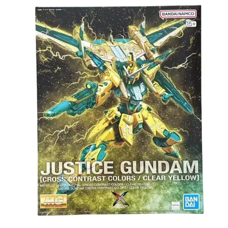 Bandai in Stock Original JUSTICE GUNDAM Anime Figure CROSS CONTRAST COLORS/CLEAR YELLOW Action Figures PVC Collectible Model Toy