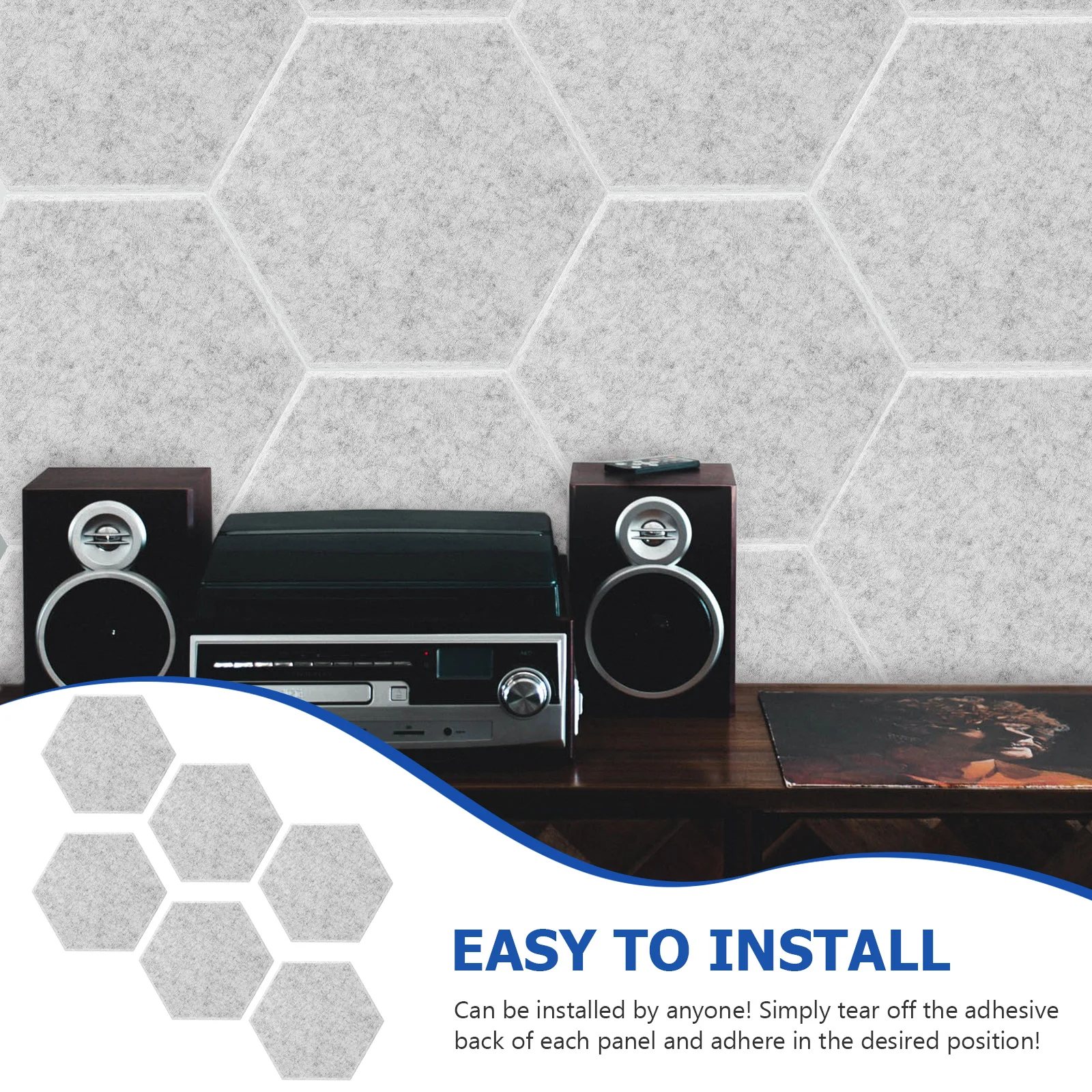 

6pcs Sound Absorption Panels Acoustic Cotton Noise Reduction Recording Studio Insulation Board Wall Panels KTV Supplies Home