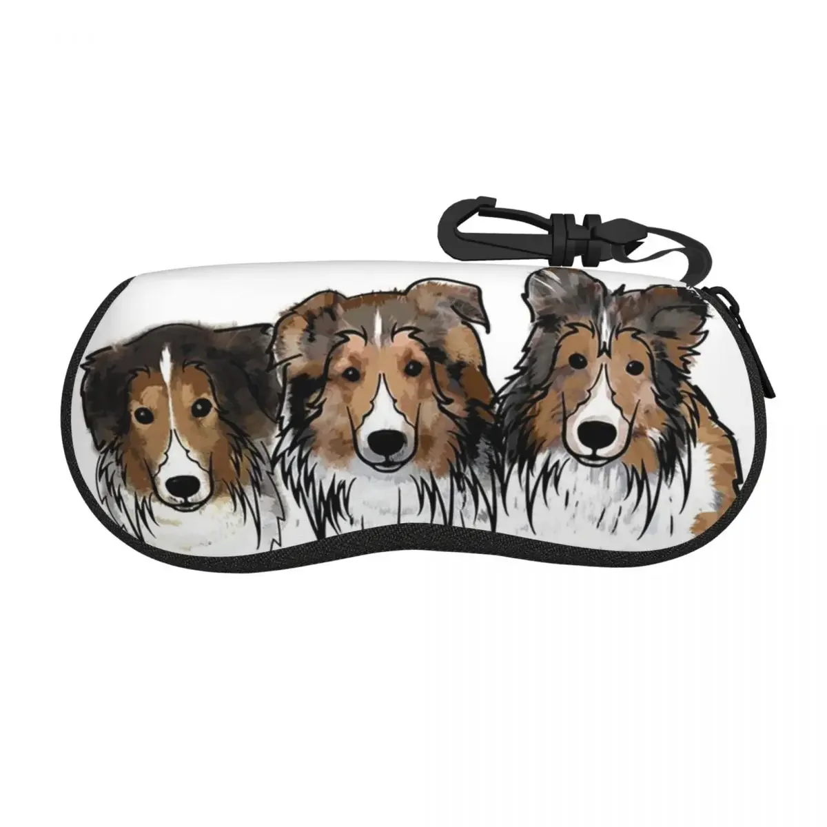 

Sheltie Dog Shell Glasses Case Protector Sunglasses Box Women Men Soft Eyeglasses Bag Pouch