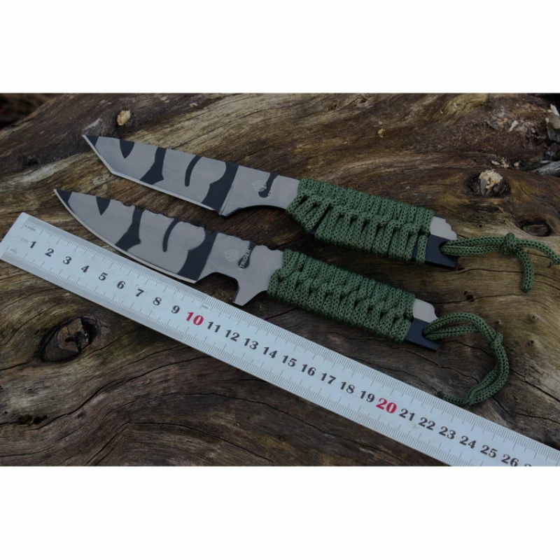 

Outdoor Tactical Small Straight Knife Wilderness Survival Self-defense Camping Jungle Camouflage Adventure Small Hunting Knife