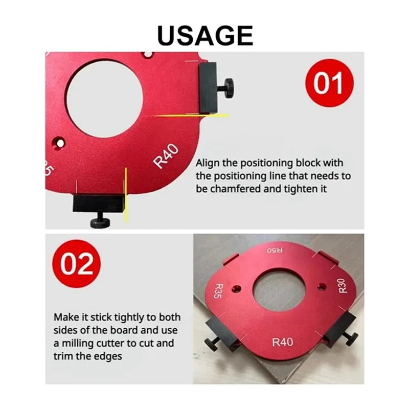 

A21R-Router Corner Radius Template Corner Radius Jig Router Template Round Corner Jig Template Reusable 10-25R
