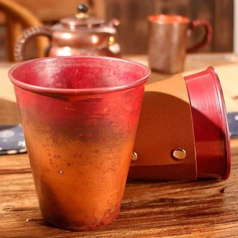 

Vintage Copper Moscow Mule Coffee Mug,Outdoors Camping Portable Handcrafted Beverage Cups Beer Tumbler Drinking 300ml Tea Cup