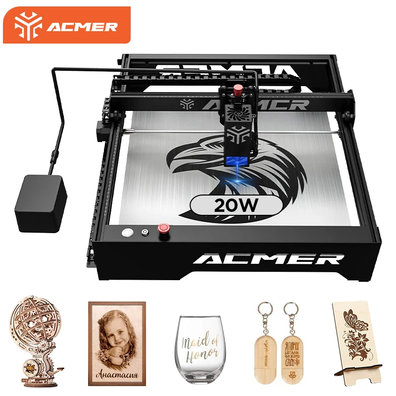 

ACMER P1 Pro 20W Laser Engraver With Automatic Air-assist System 20W CNC Laser Engraving Cutting Machine DIY Logo Woodwork Tools