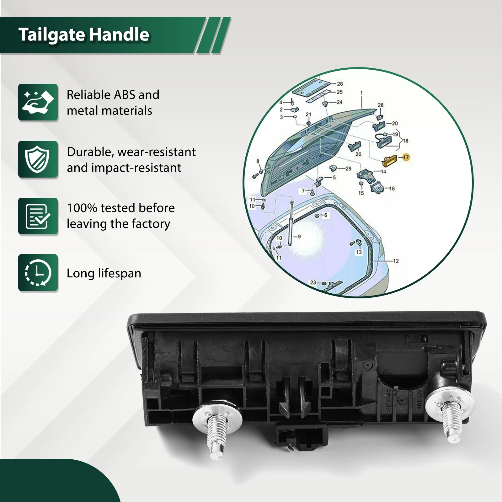 Tailgate Handle Switch 5N0827566T Trunk Lid Boot Lock Release For Audi A3 A4 A5 A6 A7 Q3 Q5 Q7 VW Jetta Passat SKODA Yeti Seat