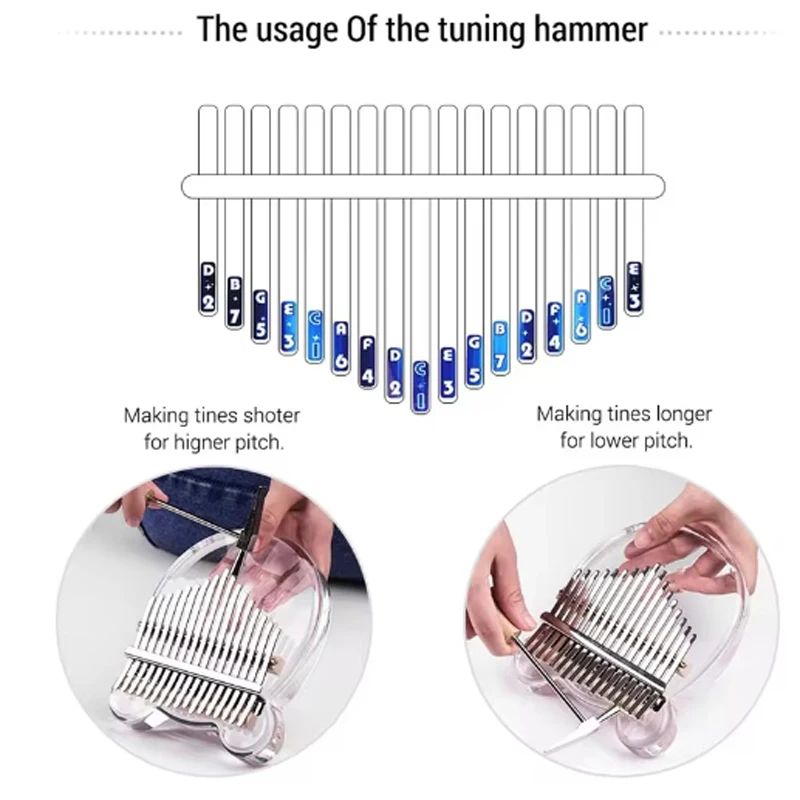 Transparent Acrylic Kalimba 17 Keys Single Board High-Quality Wood Mahogany Musical Instrument Mini Portable Finger Thumb Piano