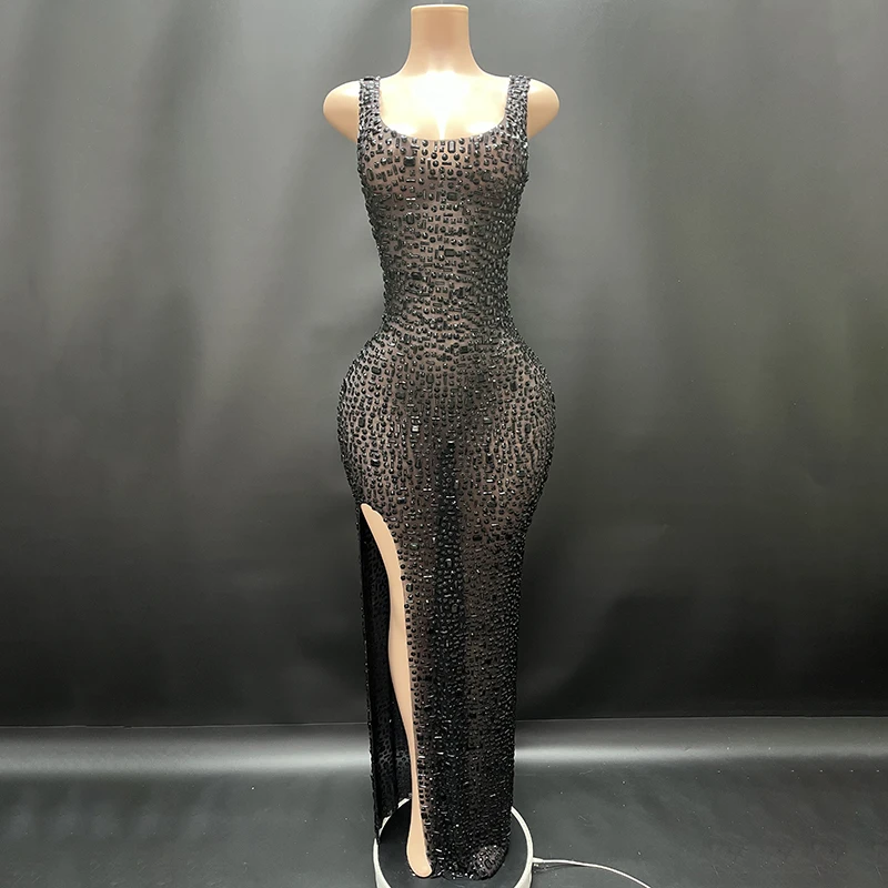 2025 Elegant Luxury Crystal Party Dress Birthday Celebration Dress Bride Sexy slit Prom Dress Mother Formal Grand Party Dress
