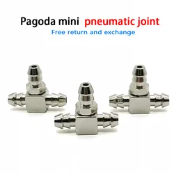 Pneumatic micro-industrial tee connectors pipe joints of 4mm 6mm for machine equipment accessorie or air pump hosespagoda joints