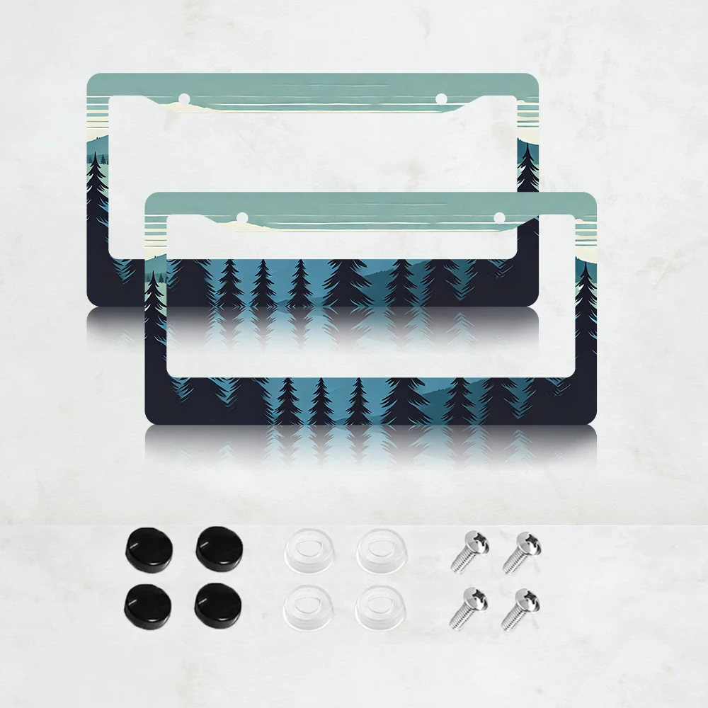 

Рамка для номерного знака из алюминия с принтом «Приключенческий лес», 2 шт. – стандартный размер для США, декоративный кронштейн для автомобильного номерного знака