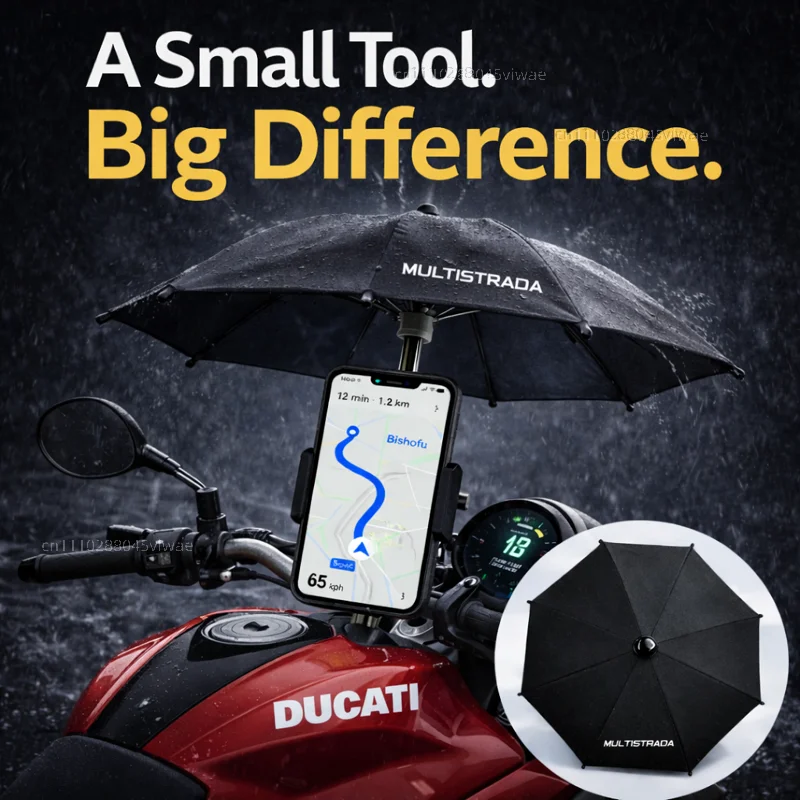 

For DUCATI Multistrada Motorcycle Phone Umbrella Holder Waterproof Sunshade Anti Glare Rainproof Handlebar GPS Mount
