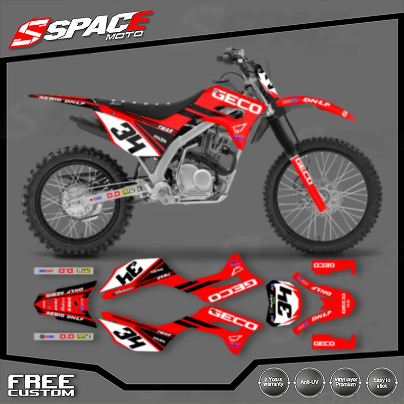 

SPACE для HONDA CRF CRF125 CRF125F 2019 2020 2021 CRF 19-21 CRF125F на заказ мотоциклетная графика фоновая наклейка наклейки комплекты 03