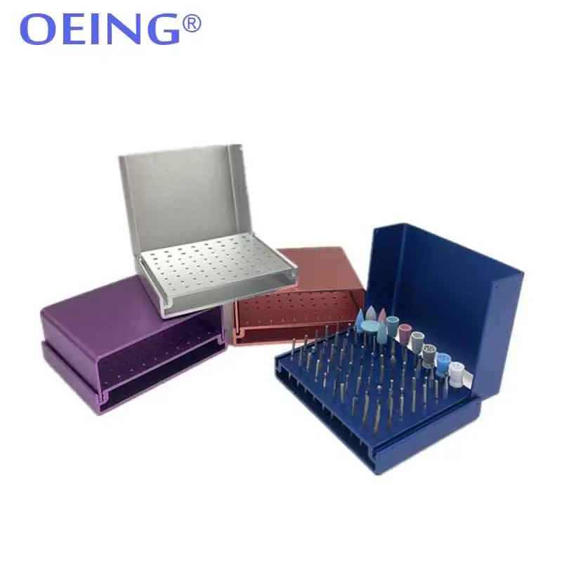 76 Holes Aluminium Dental Burs Holder  High/Low Speed Organizer Dentistry Products Endo Box Cleaning Stand Autoclave Sterilizer