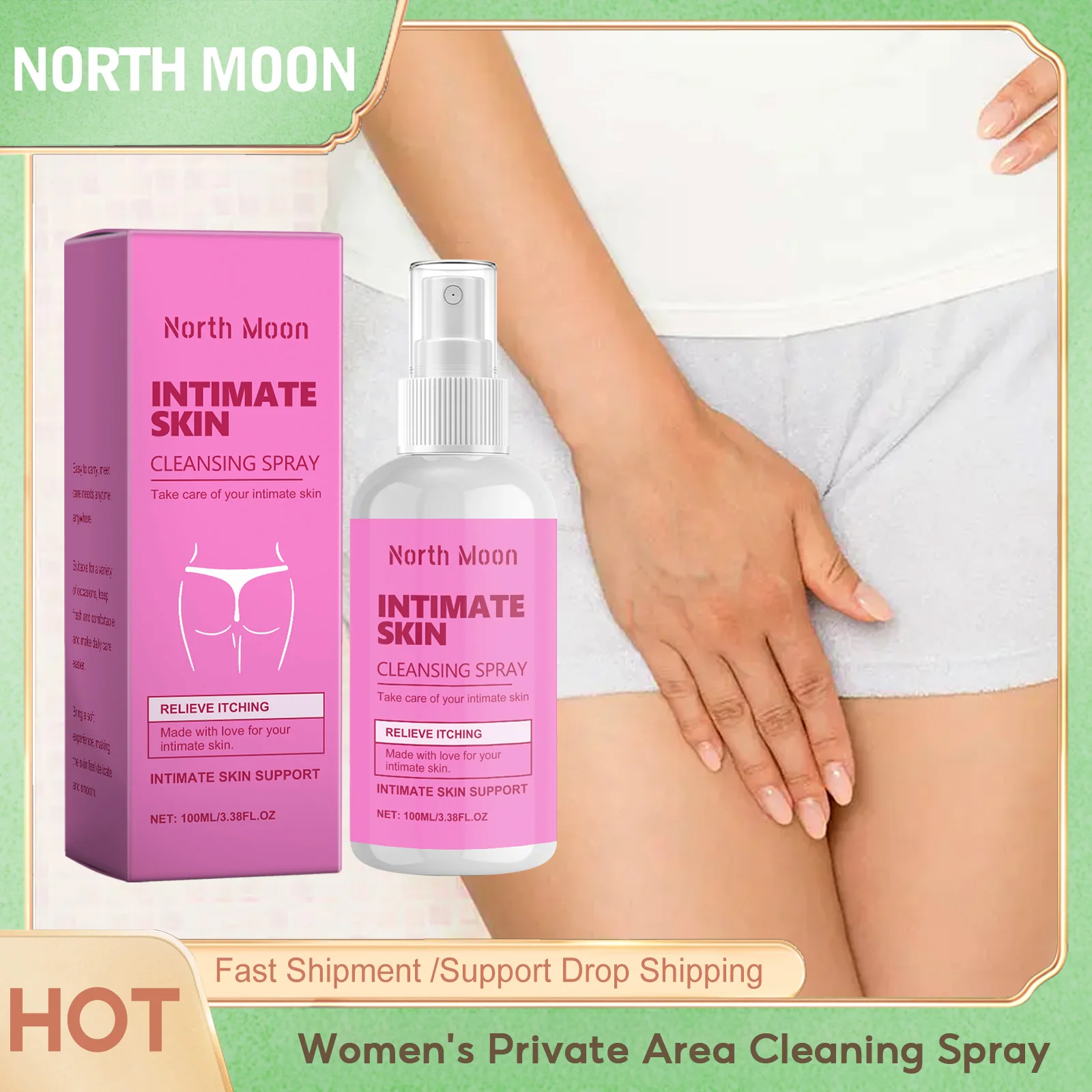 North Moon Women Private Parts Cleaning Spray Improve Shrinking Remove Bad Odor Keep Tightening Hygiene Vagina Moisturizing Oils