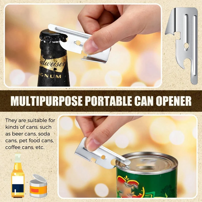 

100 Pcs P-38 And P-51 Can Openers Manual Camping Can Opener Stainless Steel Can Opener For Kitchen Travel Camping Durable