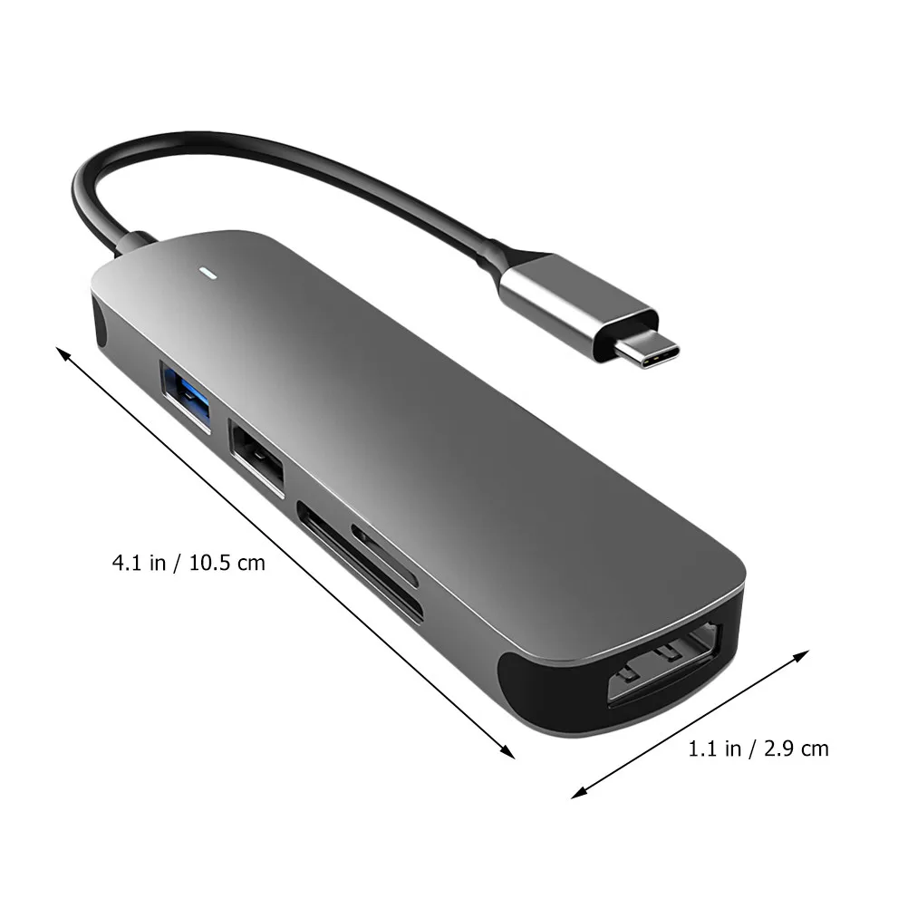 Aluminum Alloy Type- -in-1 USB Hub 4K Multi-Port USB Splitter for Laptop Phone Tablet Dock Holder Hub