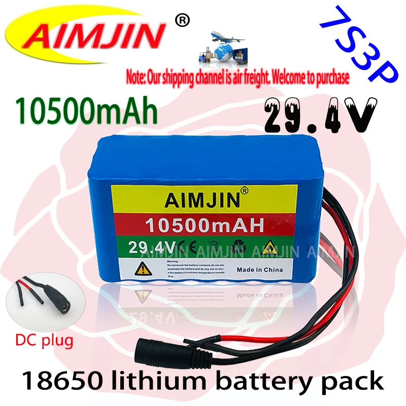 

24V 7S3P 18650 Li-ion Battery Pack 10.5Ah with Built-in 20A BMS for Electric Skateboard Wheelchair