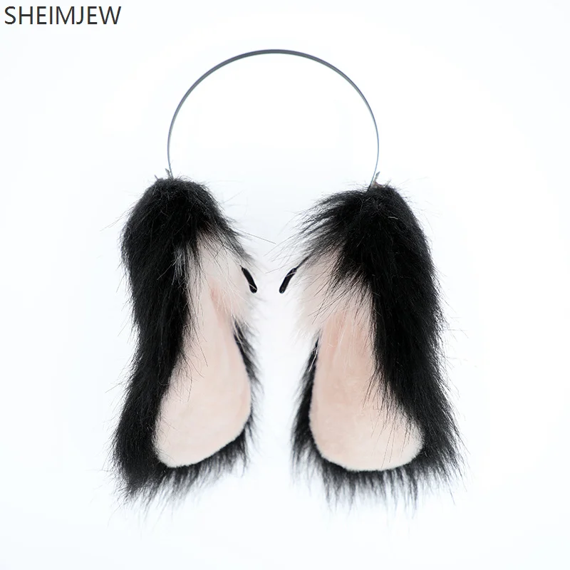 Cute Animal Simulation Dog Ears Lolita Cute Plush Headband Plush Rabbit Halloween Role Playing Hair Accessories Headdress