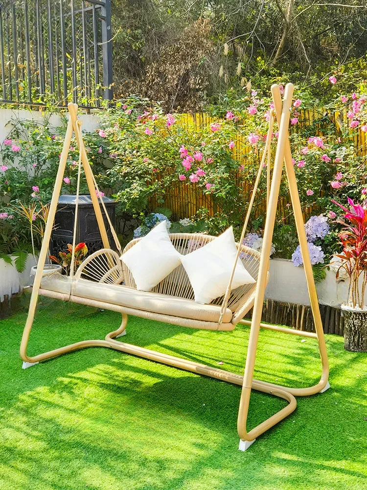 

Outdoor Swing Glider Indoor Double Hanging Basket Rattan Chair Outdoor Courtyard to Swing Garden Swing Chair