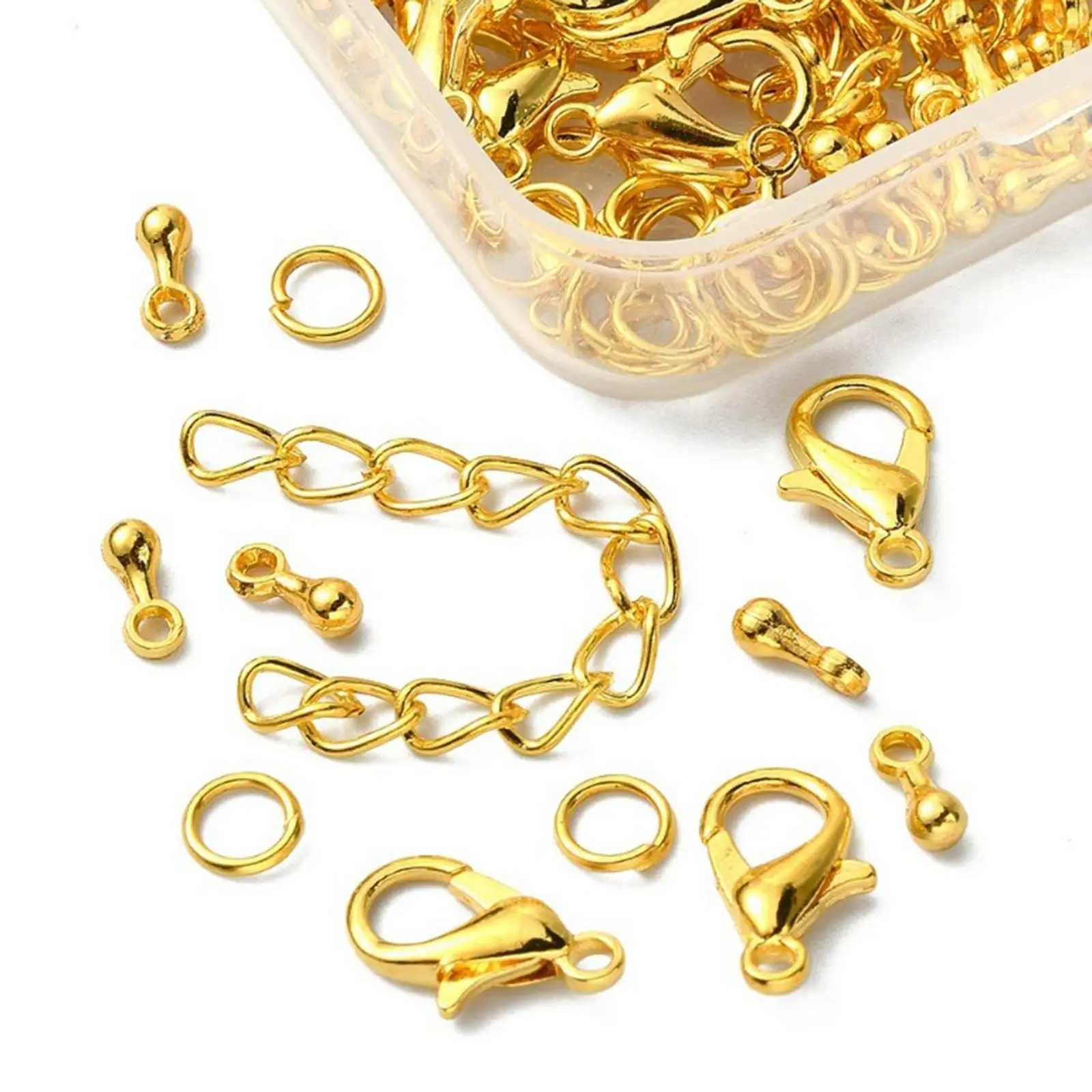 80x Sieraden Maken Diy Met 12 Mm Kreeft Klauw Gesp Met 5Mm Open Jump Ring Verwijderbaar Voor Ketting Hangers Knutsel Benodigdheden