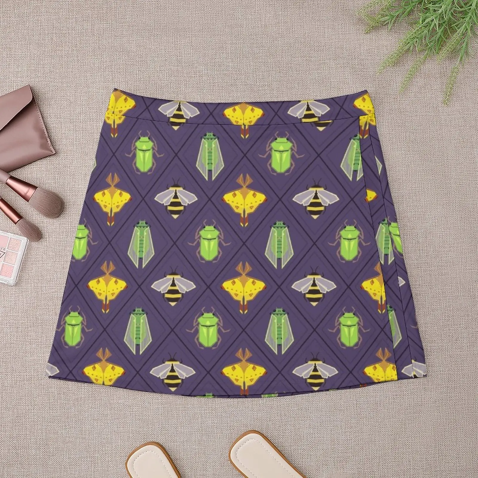 Insecta Geometrica - Geometric Insects Pattern Mini Skirt fashion luxury clothes women
