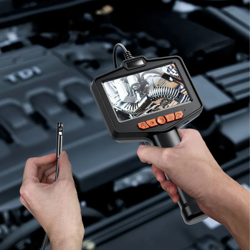 Dual Lens 8.0mm 2m/5m/10m Industrial Endoscope HD 1080P 4.3 Inch 2MP With 9LEDs Car Inspection Borescope Waterproof Sewer Camera