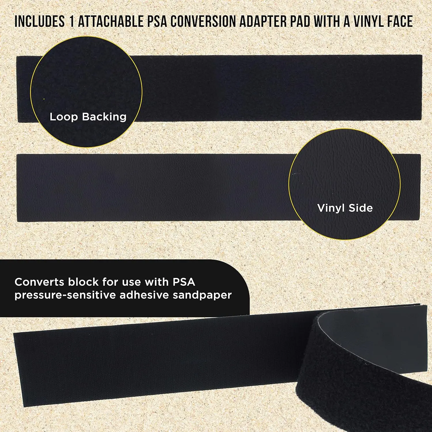Bloco de Lixamento Longboard com Suporte de Velcro, Almofada PSA e Rolo de Grão 150, 2-3/4 polegadas de largura, 12 Jardas
