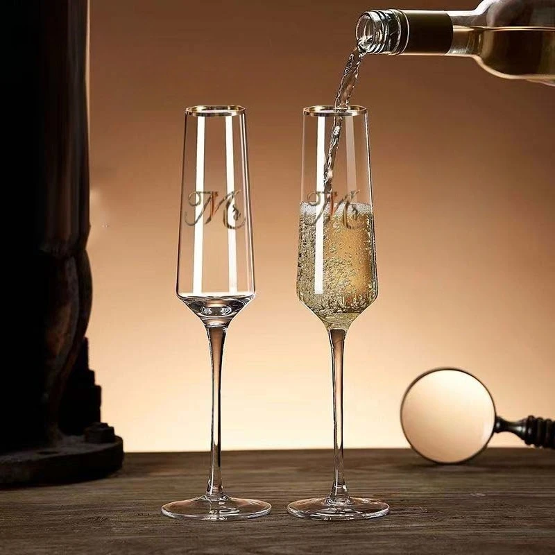 

Crystal Gold Champagne Glasses Set Luxury Ins Style Gift for Home Hotel Creative Barware