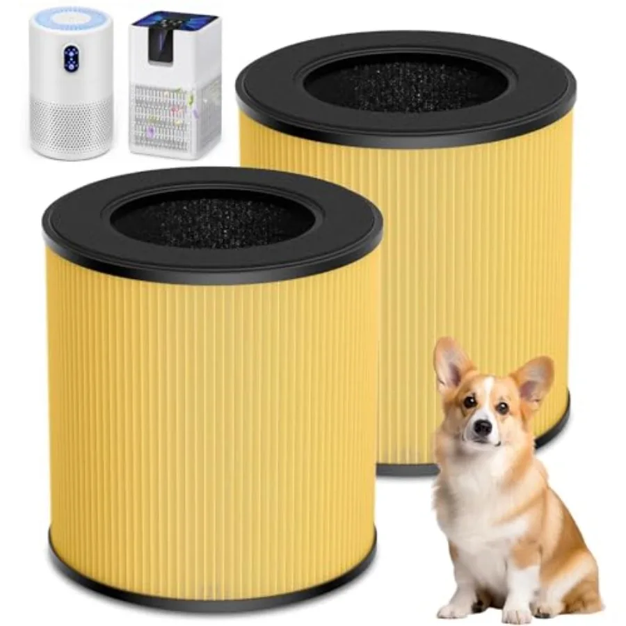 B-D02L/M05 Replacement Filter Compatible with MOOKA B-D02L and M05 Air Purifier for VEWIOR B-D02U for KOIOS B-D02L 2 Pack Pet C