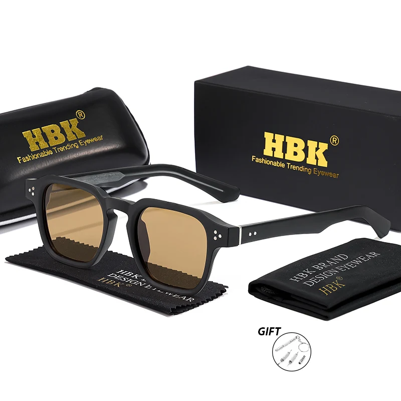 HBK Vintage herenzonnebril op sterkte Hoge kwaliteit frame Vierkant gepersonaliseerd ontwerp optische dameszonnebril - afbeelding 1