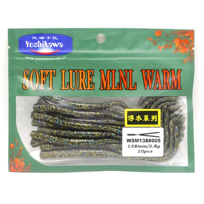 Imagem -06 - Isca de Pesca Macia do Silicone com Cauda Dupla 138 mm 3.8g 4g Worm-like para Baixo Lúcio Swimbaits Flutuando 10 Pcs