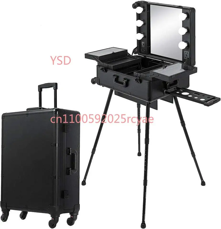 Multi-Functional Large Capacity Professional Makeup Artist    Travel Makeup Train Case    Case With Lights