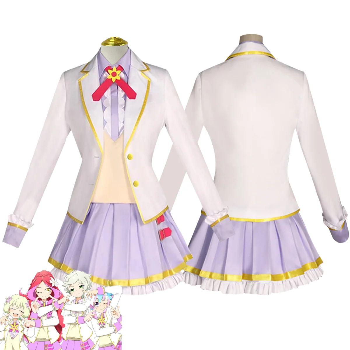 

Anime Aikatsu STARS！Eruza Forute Futaba Aria Kizaki Rei Hanazono Kirara Cosplay Costume Venus Ark JK Uniforms Woman Kawaii Suit