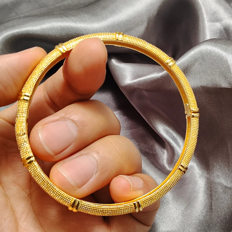 Dubai Gold Color Bangles for Women Men Wedding Bride Bracelets Brazili Gold Plated Collor Bracelet for Party Gift