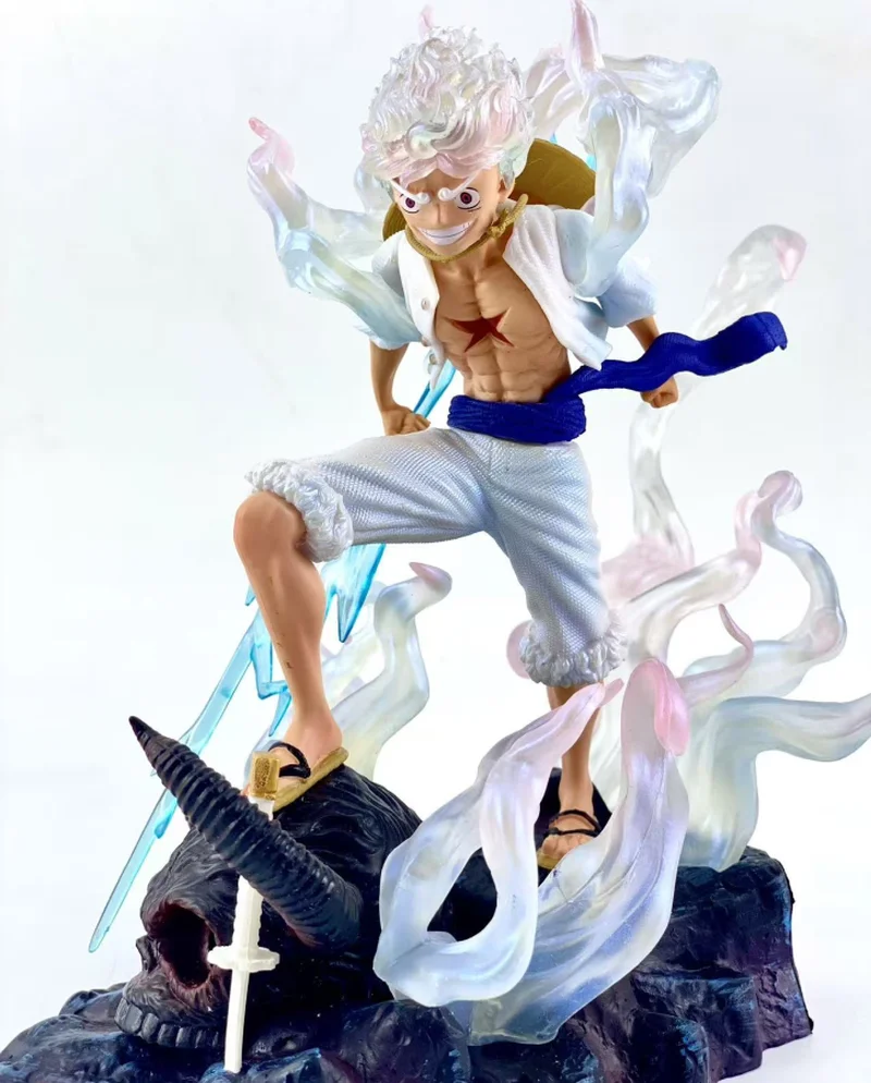 28 センチメートルアニメワンピースフィギュア Lx ゴーストアイランドニカ・ルフェイ発光像モデル手作りデスクトップ装飾装飾品ギフト