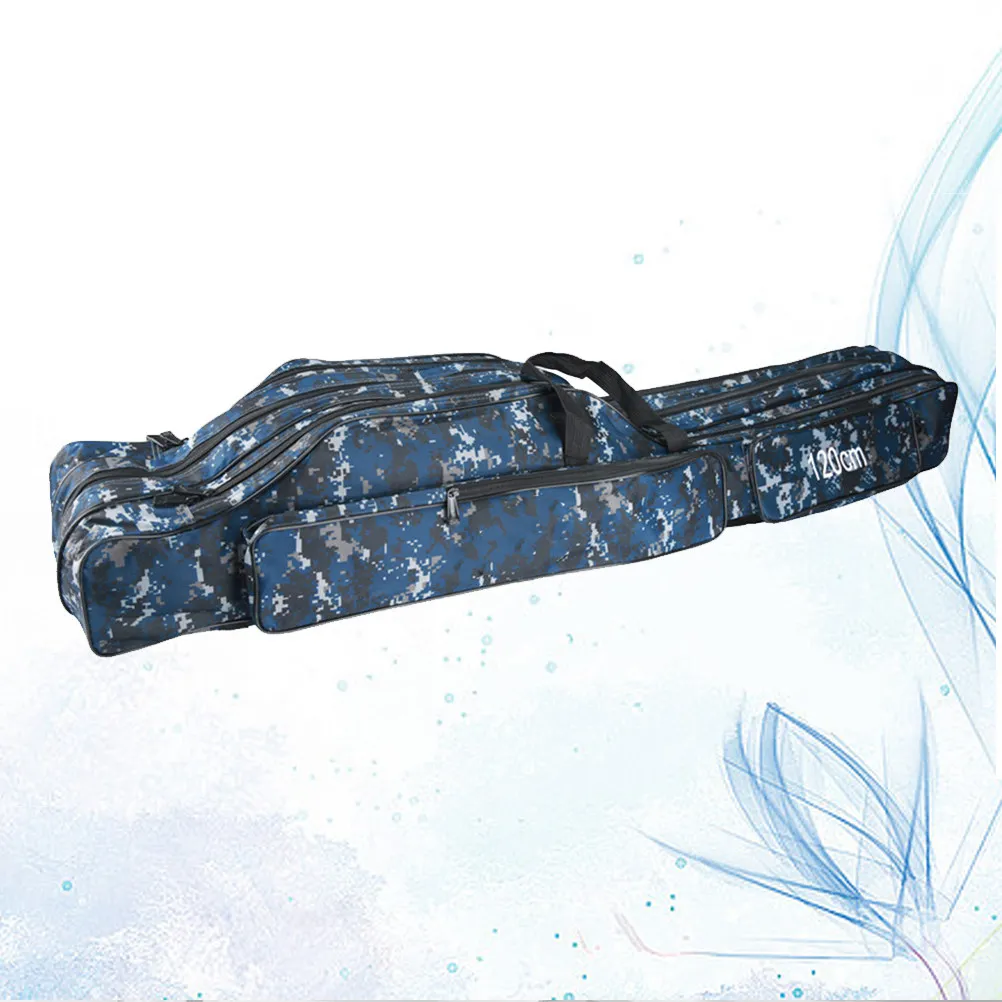 

Рыболовная сумка из водонепроницаемого холста с 3 отделениями, складная, для удочек, двухслойная, для хранения удилищ и катушек, камуфляжная