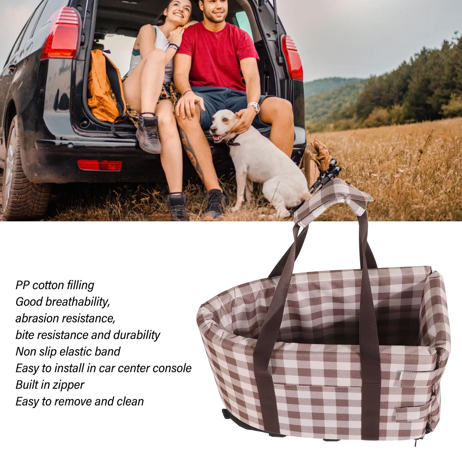 Wide Angle Pet Car Seat Cover - Soft Cushion, PP Cotton Padding for Dogs - Ideal for outdoor Travel