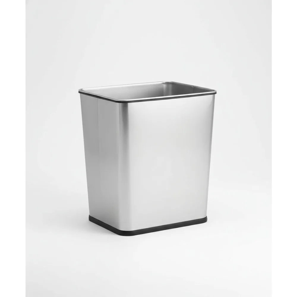 

7 Gallon Undersink Trash Can with No-Skid Rubber Base, Brushed Stainless Steel Kitchen Waste Bin 13.5x11x15.25