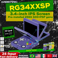 Anbernic RG34XXSP Flip Handheld Game Console 3.4inch IPS Screen Linux 64-bit Collapsible Retro Video Gaming Player 256G PSP Game