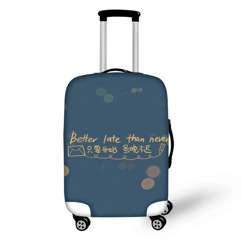 Fashion Inspirational Words Copy Print Luggage Protective Dust Covers Elastic Waterproof 18-32inch Suitcase Travel Accessories