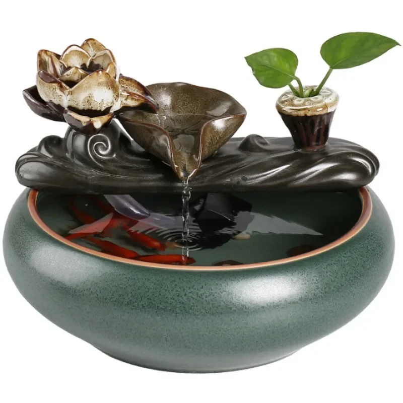 Waterscape flowing water ornament New Chinese flowing water ornament ceramic
