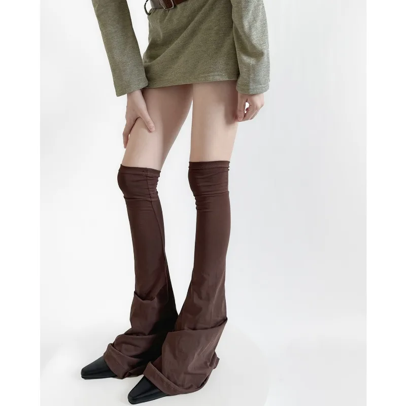 Y2K Leg Stockings Elasticity Slimming Knee Socks Japanese Style Spicy Femboy Over The Knee Horn Shaped Cuffs Sexy Accessories